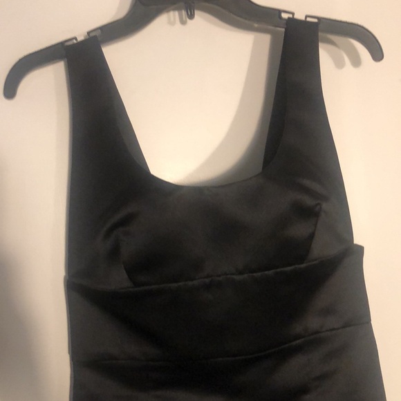 Milly DUCHESS SATIN DRESS IN BLACK - Picture 4 of 8